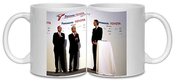 Formula One Launch: Luca Marmorini Toyota Head of Engine and Mike Gascoyne Toyota Technical Director chat with Tony Jardine