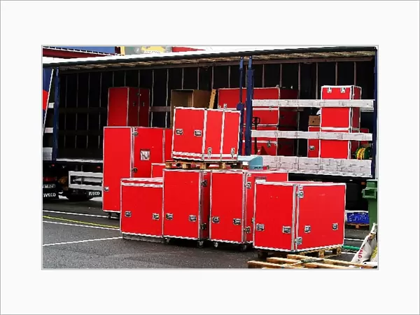 Formula One Testing: The Ferrari team pack up in preparation for Melbourne