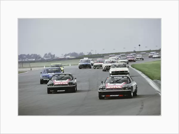 1982 Tourist Trophy: Pierre Dieudonne  /  Pete Lovett, Jaguar XJ-S, 2nd position, leads Tom Walkinshaw  /  Chuck Nicholson, Jaguar XJ-S, 1st position, action