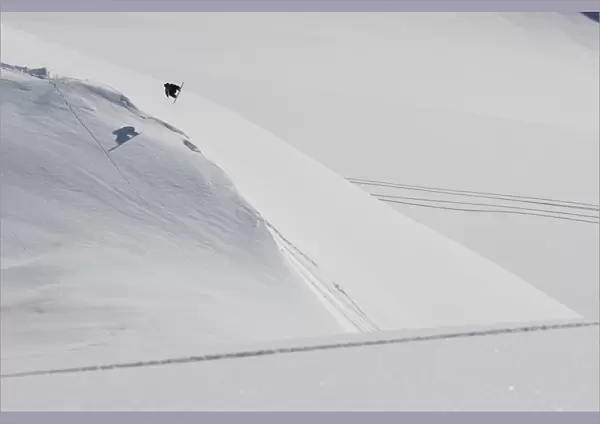 Professional Snowboarder, Marko Grilc, In The Chugach Mountains Near Haines, Southcentral Alaska, Winter