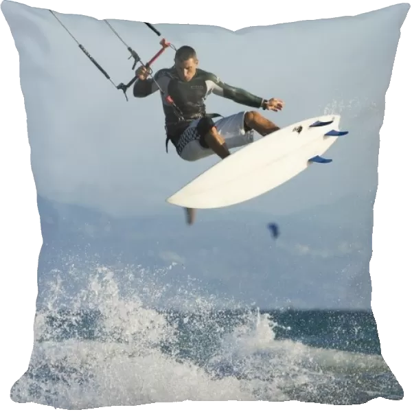 Man Parasurfing On Ocean