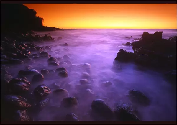 Sunset Over Water, Hawaii, Usa