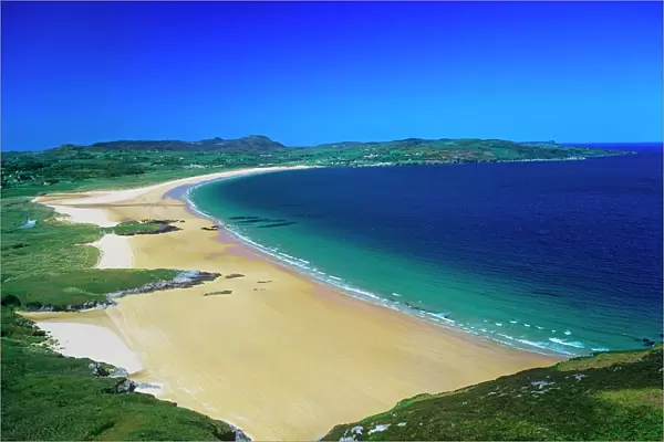 High Angle View Of A Coastline, Portsalon Beach, County Donegal, Republic Of Ireland