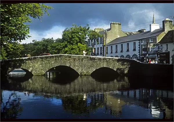 Bridge Over A River In Front Of Buildings, The Mall, Westport, County Mayo, Republic Of Ireland