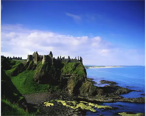 Dunluce Castle, Co Antrim, Irish, 13Th Century Castle On A Basalt Outcropping By The Atlantic