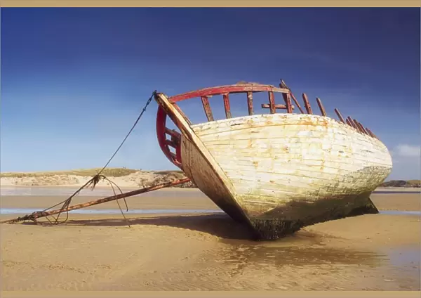 Co Donegal, Ireland; Marooned Boat