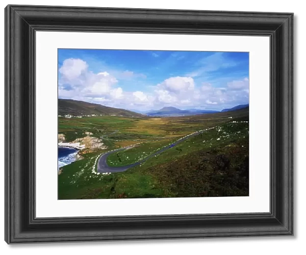 Achill Island, Co Mayo, Ireland; Car Driving On A Winding Road