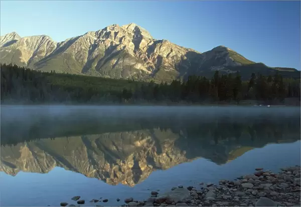 Jasper National Park, Alberta, Canada; Pyramid Lake And Mountains