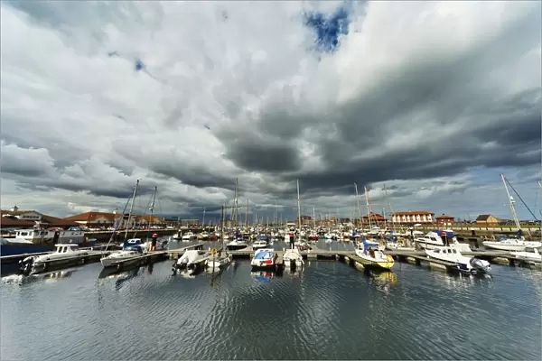 Boats In A Harbor; Hartlepool, Durnham, England
