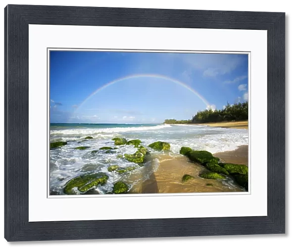 USA, Hawaii Islands, Maui, Double Rainbows; Baldwin Beach