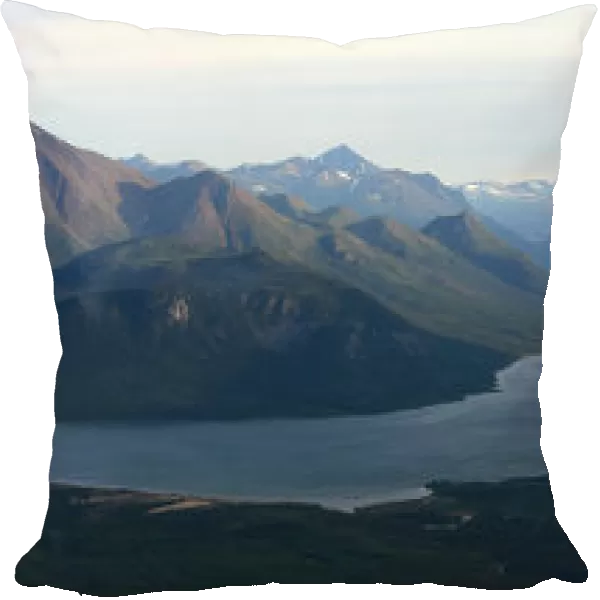 Panoramic Of Carcross And Bennett Lake Seen From Caribou Mountain, Yukon
