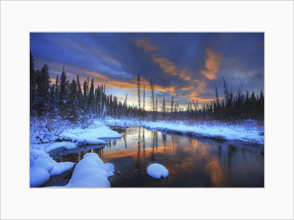 Little Hazel Creek At Sunset, Yukon