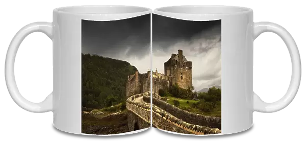 Stone Bridge Leading To A Castle Under A Stormy Sky; Kyle Of Lochalsh Highlands Scotland