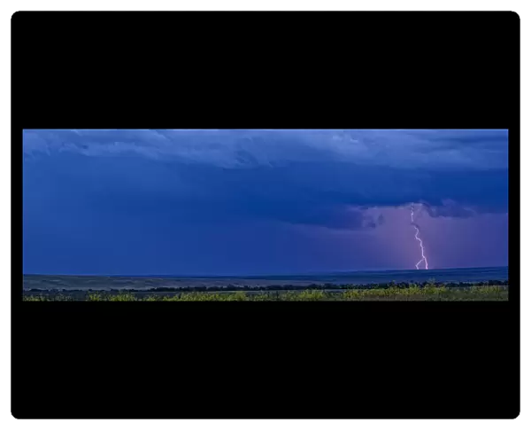 Lightning Strike Over The Prairies; Saskatchewan, Canada