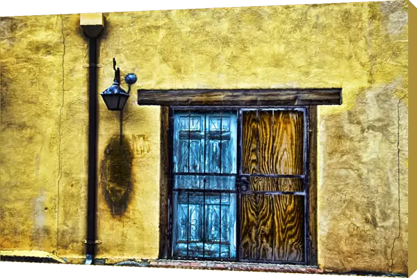 Walls And Details Ii, New Mexico, Details Of Colorful Wooden Doorway And Wall