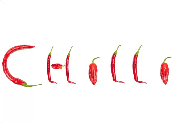 The Word chilli Spelled With Red Jalapeno Peppers
