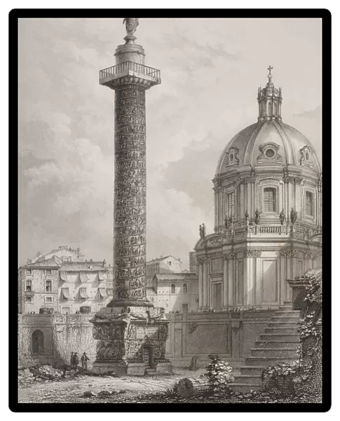 Trajans Column Rome Italy From Piranesi. Engraved By A Willmore