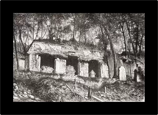 The Facade Of The Palace At Palenque, Southern Mexico In The 19th Century Before Its Restoration. From Am