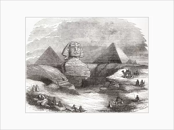 The Great Sphinx Of Giza, Egypt In The 19th Century. From The National Encyclopaedia, Published C. 1890