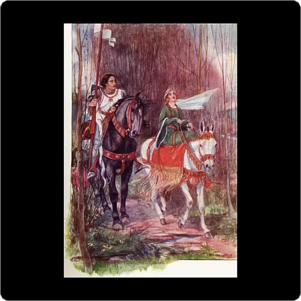 Sir Lancelot And Queen Guinevere. Coloured Illustration From The Book The Gateway To Tennyson Published 1910