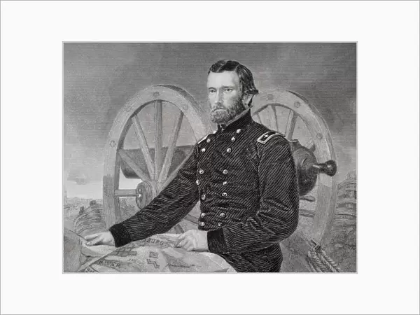 Ulysses S. Grant 1822-1885. Commmander Of Union Armies In American Civil War And 18Th President Of United States 1869-77. From Painting By Alonzo Chappel