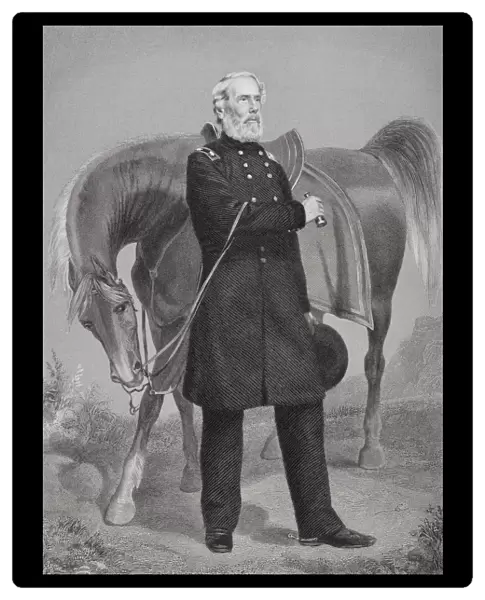 Edwin Vose Sumner 1797 To 1863. American General On Union Side During Civil War. From Painting By Alonzo Chappel