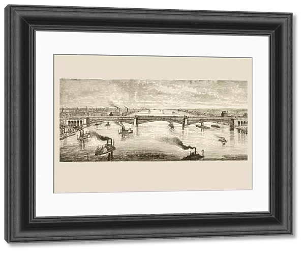 Great Steel Bridge Crossing Mississippi River At St Louis Missouri In 1870S. From American Pictures Drawn With Pen And Pencil By Rev Samuel Manning Circa 1880