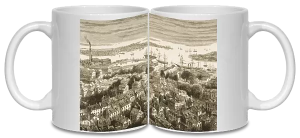 View Of Boston Massachusetts From Bunkers Hill In 1870S. From American Pictures Drawn With Pen And Pencil By Rev Samuel Manning Circa 1880