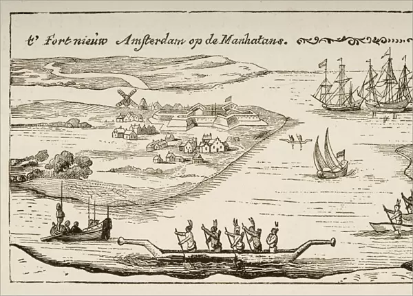 Fort And Settlement Of New Amsterdam On Manhatten Island In 1620S. From American Pictures Drawn With Pen And Pencil By Rev Samuel Manning Circa 1880