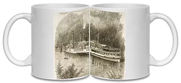 Excursion Steamer On The Hudson River New York State In The 1870S. From American Pictures Drawn With Pen And Pencil By Rev Samuel Manning Circa 1880