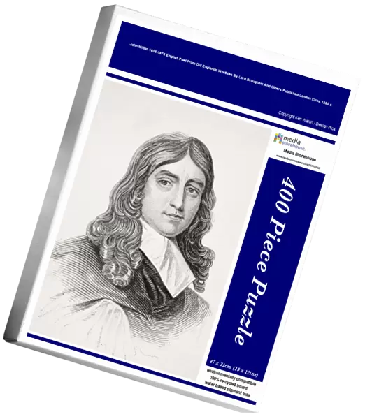 John Milton 1608-1674 English Poet From Old Englands Worthies By Lord Brougham And Others Published London Circa 1880 s