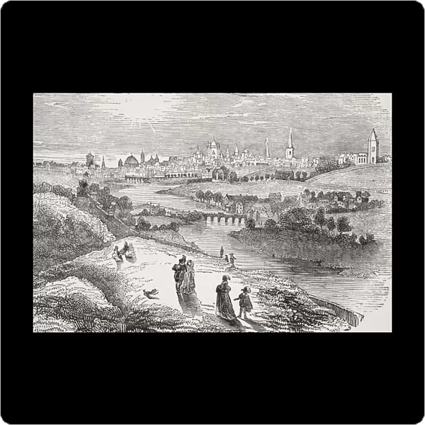 View Of Dublin Ireland In The 17Th Century From Old Englands Worthies By Lord Brougham And Others Published London Circa 1880 s