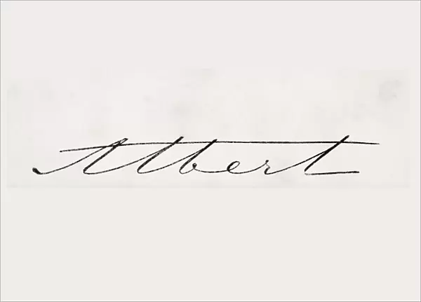 Signature Of Albert Prince Consort Of Great Britain And Ireland Original Name Francis Albert Augustus Charles Emmanuel Prince Of Saxe-Coburg-Gotha From Old Englands Worthies By Lord Brougham And Others Published London Circa 1880 s