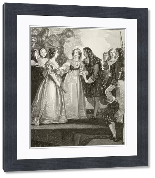 King Charles Ii Of England Meeting His Sister Duchess Henrietta Of Orleans At Dover 1670. From The National And Domestic History Of England By William Aubrey Published London Circa 1890