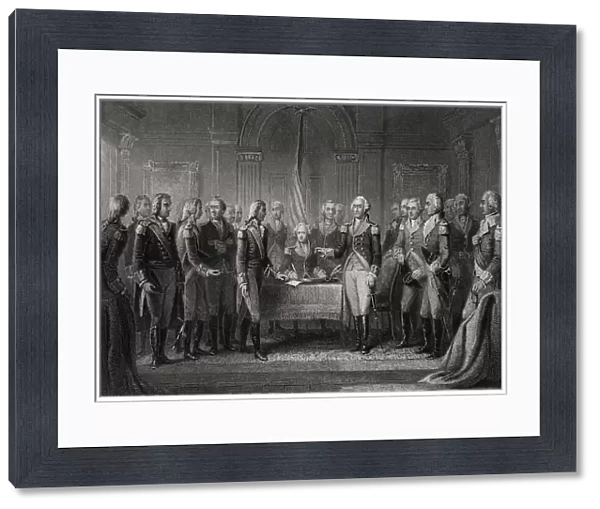 Interview Of Howes Messenger With Washington 1776 From A 19Th Century Print Engraved By Joseph Stancliffe After M A Wageman