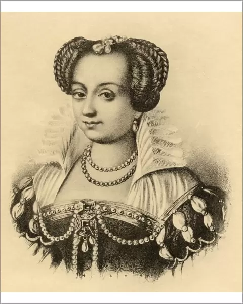 Margeurite De Valois, Queen Margot, 1553-1615. 1St Wife Of Henry Iv, Daughter Of Henry Ii Of France And Catherine De Medicis. Photo-Etching From An Old Print. From The Book 'Lady Jacksons Works, Vii. The Last Of The Valois I'Published London 1899