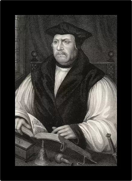 Matthew Parker 1504-1575. Anglican Archbishop Of Canterbury 1559-75. From The Book 'Lodges British Portraits'Published London 1823