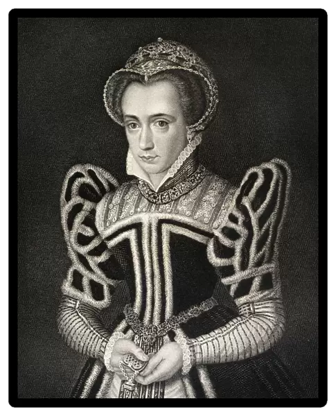 Queen Mary Aka Mary Tudor Byname Bloody Mary 1516-1558. First Queen To Rule England In Her Own Right. From The Book 'Lodges British Portraits'Published London 1823