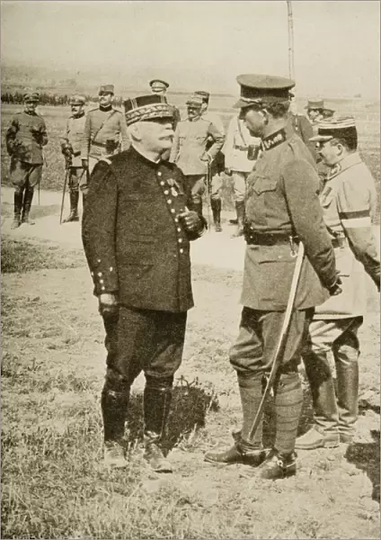 The National Heroes Of France And Belgium: A Meeting At The Front Between General Joffre (On The Left) And King Albert