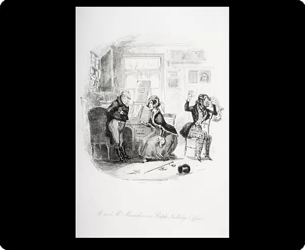 Mr. And Mrs. Mantalini In Ralph Nicklebys Office. Illustration From The Charles Dickens Novel Nicholas Nickleby By H. K. Browne Known As Phiz