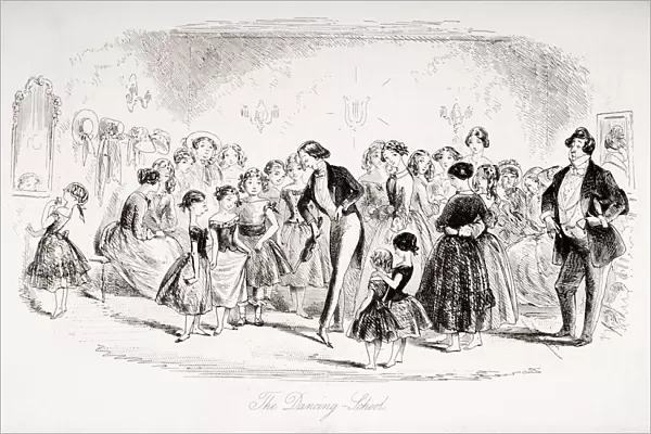 The Dancing School. Illustration By Phiz (Hablot Knight Browne) 1815-1882. From The Book Bleak House By Charles Dickens. Published London 1853