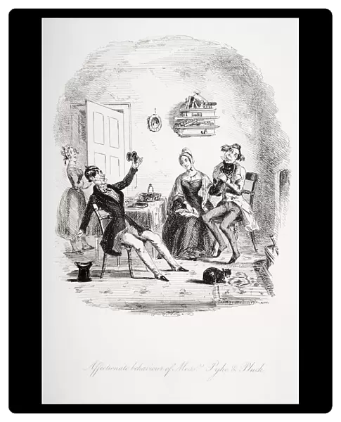 Affectionate Behaviour Of Messrs. Pyke & Pluck. Illustration From The Charles Dickens Novel Nicholas Nickleby By H. K. Browne Known As Phiz