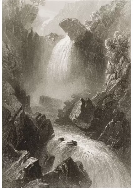 Head Of The Devils Glen, County Wicklow, Ireland. Drawn By W. H. Bartlett, Engraved By J. T. Willmore. From 'The Scenery And Antiquities Of Ireland'By N. P. Willis And J. Stirling Coyne. Illustrated From Drawings By W. H. Bartlett. Published London C. 1841