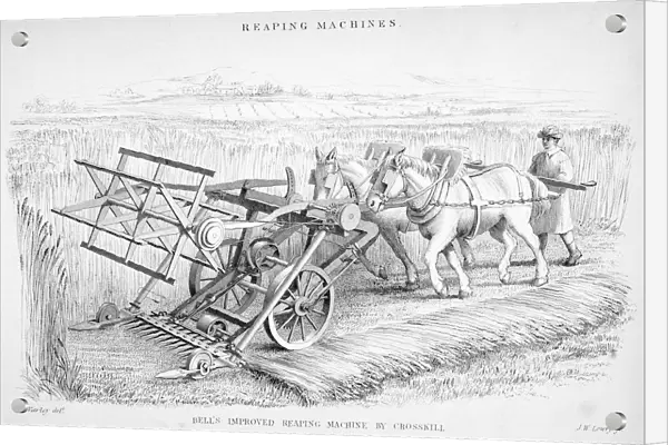 Bells Improved Reaping Machine By Crosskill Designed By Patrick Bell Built By Crosskill From Print Circa 1850 Engraved By J. W. Lowry After Cornelius Varley