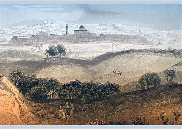 Jerusalem Engraved By A. H. Payne After Alexius Geyer Frontis Of 19Th Century Book The Life Of Our Lord And Saviour Jesus Christ By Rev John Fleetwood