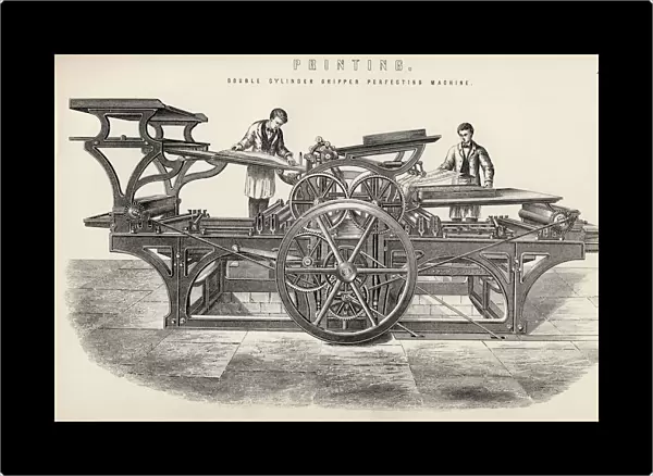 Double Cylinder Gripper Perfecting Machine Printing Press From The National Encyclopaedia Published By William Mackenzie London Late 19Th Century