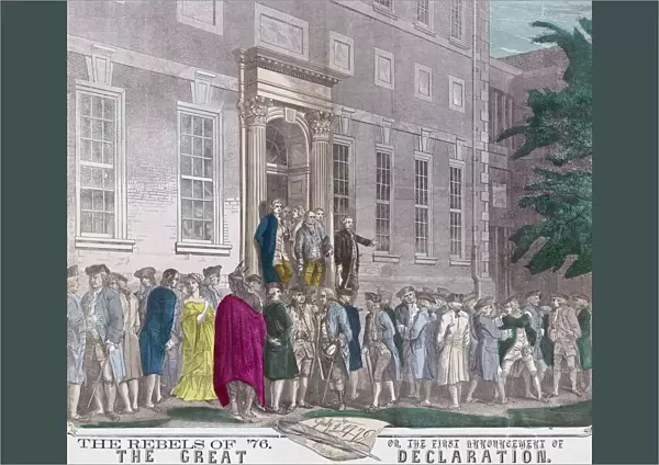 On July 4, 1776 Members Of The Second Continental Congress Leave Philadelphias Independence Hall After Adopting The Declaration Of Independence From Great Britain. From A 19Th Century Print