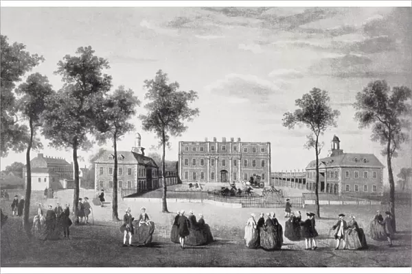 Buckingham House As It Was Circa 1750. After A Contemporary Oil Painting. The House Was The Core Of Todays Palace. From The Book Buckingham Palace, Its Furniture, Decoration And History By H. Clifford Smith, Published 1931