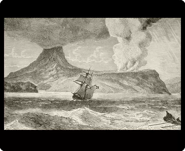 Krakatoa Island Erupting In August 1883. From The Book Chips From The Earths Crust Published 1894