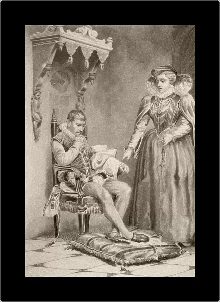Catherine De Medici, 1519 To 1589, With Her Son Charles Ix Of France, 1550 To 1574. From A 19Th Century Illustration